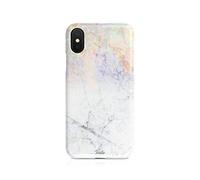 Compatible with iPhone 6 & 6s Tirita Hard Case Cover Iridescent Marble Holographic Opal Rainbow Granite