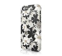 Compatible with iPhone 6 Plus & 6s Plus Tirita Hard Case Cover PRINTED GLITTER, NOT REAL GLITTER Floral Flowers Black and White Gold B&W Design Bling Pattern