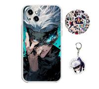Compatible with iPhone 7 Plus / 8 Plus Case Satoru Gojo / Itadori Yuji Anime Game Design [With Vision Keychain and 50pcs Stickers] Cartoon Transparent Soft Silicona Case for iPhone 7 Plus / 8 Plus