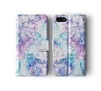 Compatible with iPhone 7 Plus & 8 Plus Tirita Flip Wallet Case Cover PU Leather Iridescent Marble Holographic Opal Rainbow Granite
