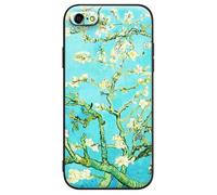 Compatible with iPhone SE (2020) Case/iPhone 7 Case/iPhone 8 Case with Design Cute Art Silicone Cover for Men Flower Floral Shockproof with Screen Protector (Almond blossom by Vincent van Gogh)