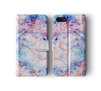 Compatible with iPhone Xr Tirita Flip Wallet Case Cover PU Leather Iridescent Marble Holographic Opal Rainbow Granite