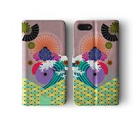 Compatible with iPhone Xr Tirita Flip Wallet Case Cover PU Leather Japanese Bloom Birds Sunrise Flowers Trendy