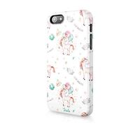 Compatible with iPhone Xr Tirita Hard Case Cover PRINTED GLITTER, NOT REAL GLITTER Magical Unicorns Heart Pastel Colours Pink Stars