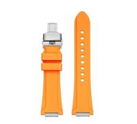 Compatible With IWC Engineer Series IW328903 IW328901 IW328902 Fluororubber Watch Strap Accessories Men's Waterproof Rubber Chain(B Orange Steel)