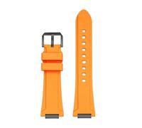 Compatible With IWC Engineer Series IW328903 IW328901 IW328902 Fluororubber Watch Strap Accessories Men's Waterproof Rubber Chain(Orange Black)