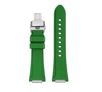 Compatible With IWC Engineer Series IW328903 IW328901 IW328902 Fluororubber Watch Strap Accessories Men's Waterproof Rubber Chain(B Green steel)