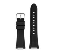 Compatible With IWC Engineer Series IW328903 IW328901 IW328902 Fluororubber Watch Strap Accessories Men's Waterproof Rubber Chain(Black Steel)