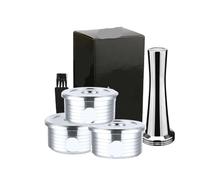 Compatible With Lavazza，EP-950 Machine Espresso Point Cup,Reusable Coffee Capsule Stainless Steel Refillable Filter Pod(3PCS-E)