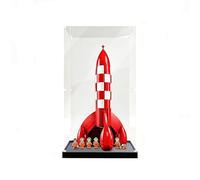 Compatible with Le*GO 21367 The Adventures of Tin*tin: The Moon Rocket Display Case Transparent Acrylic / Storage and Protection Anti-Dust (Matte Black)