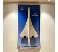Compatible with LEGO 10318 Concorde Aircraft Display Board - Wall-mounted display stand, an for Concorde enthusiasts - model not included (no lights). (B)