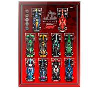 Compatible with LEGO F1 Speed F1 racing car series, 10-in-1 racing car display stand for F1 teams (series 77244, bricks not included) (can be mounted on a wall/optional track)B