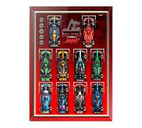 Compatible with LEGO F1 Speed F1 racing car series, 10-in-1 racing car display stand for F1 teams (series 77244, bricks not included) (can be mounted on a wall/optional track)D