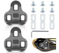 Compatible with Look Keo Bike Pedals 3-Hole Grip Carbon Classic Cleats Bicycle Cleats Shoe Plate Set Road Bike Pedal Grey