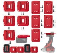 Compatible with M18 Tool Holder Packout Battery Holder,5 Packs Battery Mounts Hanger Dock Holder And 5Packs Tool Holder Wall Mount For Work Van, Shelf, Toolbox