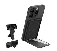 Compatible with Magsafe Wallet for iPhone 17/16/15/14/13/12 Series, Versatile Phone Stand, Card Holder Phone Grip, Strong Magnetic Strength, Lightweight Tripod Stand, Black