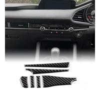 Compatible with Mazda 3 2019-2026 Climate Control and Vent Trim | Air Conditioning Button Side Covers, Passenger Air Outlet Fascia Overlay, Genuine Carbon Fibre, Black, RHD Only