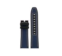 Compatible With Mido M038 Citizen Breitling Series Canvas Rubber Bottom Watch Strap 22mm Men Soft Waterproof Wrist Band Pin Buckle Style(Blue-white line)