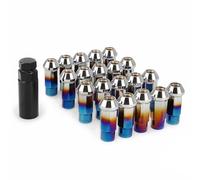 Compatible With Mitsubishi For Shogun Sport 2017-2019 For Montero Sport 1996-2019 M12*1.5 Car Tyre Bolts 20PCS Wheel Nuts Lug Nuts Bolts Wheel Bolt Nut(Burning blue)