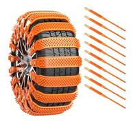 Compatible with Mitsubishi Mirage G4, 10PCS Car Tire Snow Chains Crawler Anti-skid Chain Belt Winter Emergency Wheel Protection Tools,1-Orange