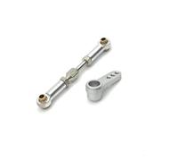 Compatible With MJX H16 16207 16208 16209 16210 1/16 RC Car Parts Metal Servo Arm Servo Horn Steering Servo Link Rod RC Car Linkage(Silver)