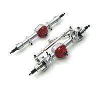 Compatible With MN For MN82 LC79 For MN78 1/12 RC Car Parts Metal Upgrade Front And Rear Axle Assemblies RC Front Rear Axle(Silver,Front and Rear)