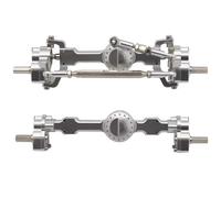 Compatible With MN For MN99S MND90 D91 For MN78 For MN168 1/12 RC Car Upgrade Parts CNC Metal Front And Rear Portal Axle Set RC Front Rear Axle(Silver)