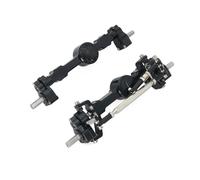 Compatible With MN For MN99S MND90 D91 For MN78 For MN168 1/12 RC Car Upgrade Parts CNC Metal Front And Rear Portal Axle Set RC Front Rear Axle(Black)