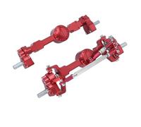 Compatible With MN For MN99S MND90 D91 For MN78 For MN168 1/12 RC Car Upgrade Parts CNC Metal Front And Rear Portal Axle Set RC Front Rear Axle(Red)