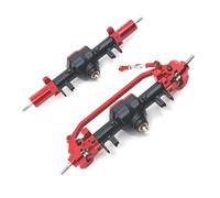Compatible With MN128 MN86 G500 1/12 Remote Control Car Spare Parts Metal Upgrade Front And Rear Axles Differential Assembly RC Front Rear Axle(Black red)