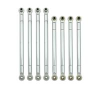 Compatible With MN128 MN86 MN86S MN86K MN86KS For MN G500 1/12 RC Crawler Car Upgrade Parts Metal Link Rod Tie Linkage Suspension RC Car Accessories(Silver)