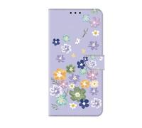 Compatible with Moto Edge 30 Lite/Edge 30 Neo Wallet Case Cover with Protector Card Holder Stand Flip Folio Flowers Shockproof Leather Cell Phone Cases for Moto Edge 30 Lite Women Men, Purple-3