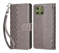 Compatible with Motorola Edge 70 5G, Premium PU Leather Wallet Flip Book Case Cover for Motorola Edge 70 5G [Full Protection], Grey