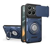 Compatible with Motorola Edge 70 Fusion+ Case, 2-in-1 Slide Camera Cover, Kickstand Design Compatible with Motorola Edge 70 Fusion XT2605-1 XT2605-2 XT2605-4 Shockproof Phone Protective Case Blue