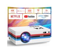 [Compatible with Netflix, 2000 ANSI] Smart Projector with WiFi 6 and Bluetooth 5.3, Electric Focus Auto Keystone, Native 1080P Outdoor Movie Projector with PrimeVideo/YouTube, for HDMI/USB/iOS/Android