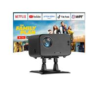 [Compatible with Netflix & Auto Focus] XuanPad Mini Black Smart Projector 4K Support, WiFi & Bluetooth, Auto Keystone, 3D Audio, 210° Adjustable Stand for Home Movie Projector