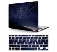 Compatible with New MacBook Air 13 inch Case with Retina Display & Touch ID 2020 2019 2018 Release Model A1932 A2179 A2337 M1, Plastic Protective Hard Shell Case Cover & Keyboard Cover, Starry Sky
