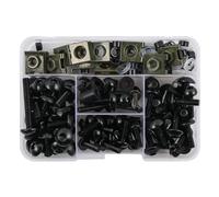 Compatible With Ninja For Vulcan S 650 Motorcycle Complete Fairing Bolts Kit Screws Nut Motorcycle Screw Clamp Motorbike Fairing Bolts(Black)