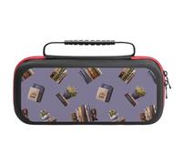 Compatible with Nintendo Switch Case, Books Lover Plants Reading Print Travel Carry Case Compatible with Switch Lite/Oled Console Case, Protective Case with Pockets for Accessories & Games