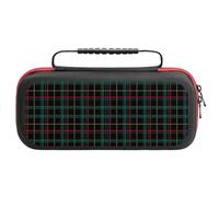 Compatible with Nintendo Switch Case, Buffalo Plaid Dark Green Travel Carry Case Compatible with Switch Lite/Oled Console Case, Protective Case with Pockets for Accessories & Games