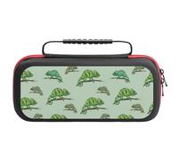 Compatible with Nintendo Switch Case, Cartoon Chameleon Cute Lizard Travel Carry Case Compatible with Switch Lite/Oled Console Case, Protective Case with Pockets for Accessories & Games