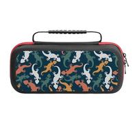 Compatible with Nintendo Switch Case, Cartoon Lizard Gecko Multicolor Travel Carry Case Compatible with Switch Lite/Oled Console Case, Protective Case with Pockets for Accessories & Games