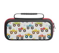 Compatible with Nintendo Switch Case, Cartoon Monster Trucks Travel Carry Case Compatible with Switch Lite/Oled Console Case, Protective Case with Pockets for Accessories & Games