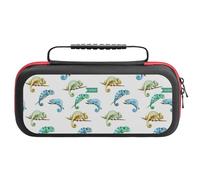 Compatible with Nintendo Switch Case, Colorful Cute Chameleon Lizard Travel Carry Case Compatible with Switch Lite/Oled Console Case, Protective Case with Pockets for Accessories & Games