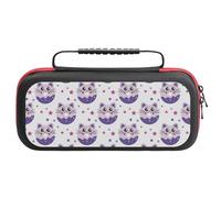 Compatible with Nintendo Switch Case, Cute Cat Donut Print Purple Travel Carry Case Compatible with Switch Lite/Oled Console Case, Protective Case with Pockets for Accessories & Games