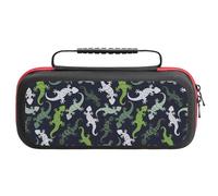 Compatible with Nintendo Switch Case, Cute Lizard Gecko Green Travel Carry Case Compatible with Switch Lite/Oled Console Case, Protective Case with Pockets for Accessories & Games