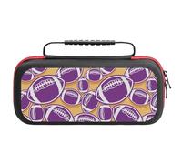 Compatible with Nintendo Switch Case, Cute Purple American Football Travel Carry Case Compatible with Switch Lite/Oled Console Case, Protective Case with Pockets for Accessories & Games