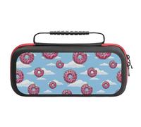 Compatible with Nintendo Switch Case, Donut Clouds Print Travel Carry Case Compatible with Switch Lite/Oled Console Case, Protective Case with Pockets for Accessories & Games