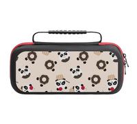 Compatible with Nintendo Switch Case, Donut Panda Print Travel Carry Case Compatible with Switch Lite/Oled Console Case, Protective Case with Pockets for Accessories & Games