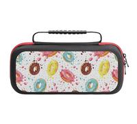 Compatible with Nintendo Switch Case, Donut Print No.9018 Travel Carry Case Compatible with Switch Lite/Oled Console Case, Protective Case with Pockets for Accessories & Games